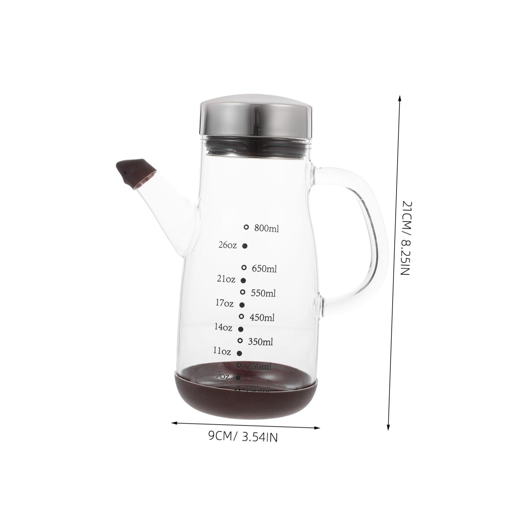 Alipis Aceitera de Vidrio Transparente Gran Capacidad Botella Dispensadora de Aceite para Cocina para Almacenar Aceite Vinagre o Otras Salsas la Mesa Cocina