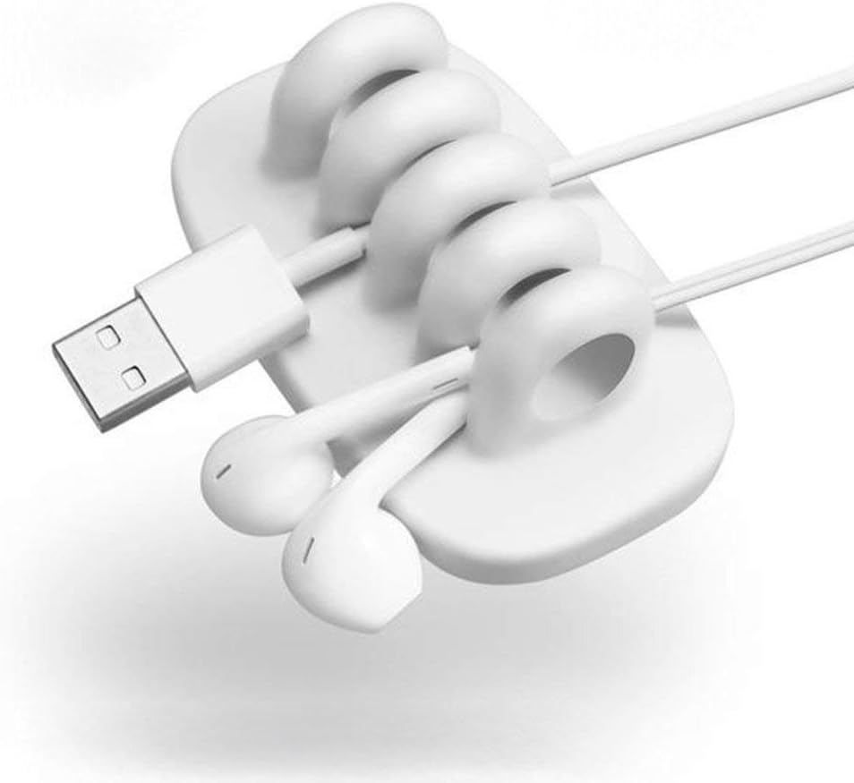 Cable Organizer,Desktop Cable Organizer,Desktop Cable Management,Cable cord keeper,4 Slot Cable Clip Holder Desktop Cable Management for Power Cords USB Cables and Charging Accessory Cable