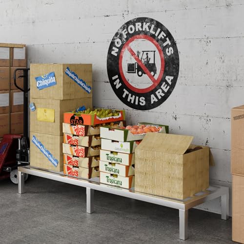 60" Long x 20" Wide | Height: 8" Off The Floor Aluminum Dunnage Rack | Storage in Restaurant, Kitchens and Garages and More!