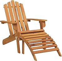 Vista 3 de Garden Chair Set of 2, Natural Solid Acacia Wood, Medium Foldable Adirondack Lawn Chairs for Patio, Porch, Deck, Outdoor Dining, Weather Resistant