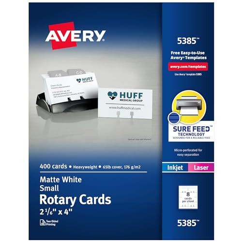 Printable Rotary Cards with Sure Feed Technology, 2-1/6