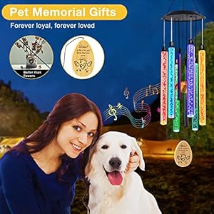 Solar Pet Memorial Wind Chime Dog Memorial Gifts for Loss of Dog Rainbow Bridge Pet Memorial Gifts Loss of Dog Sympathy Gift in Memory of Dog Cat 6 Led Tubes Color Changing Rainbow 33  Cucciolini Doodles Solar pet memorial wind chime dog memorial gifts for loss of dog rainbow bridge pet memorial gifts loss of dog sympathy gift in memory of dog cat 6 led tubes color changing rainbow 33   cucciolini doodles