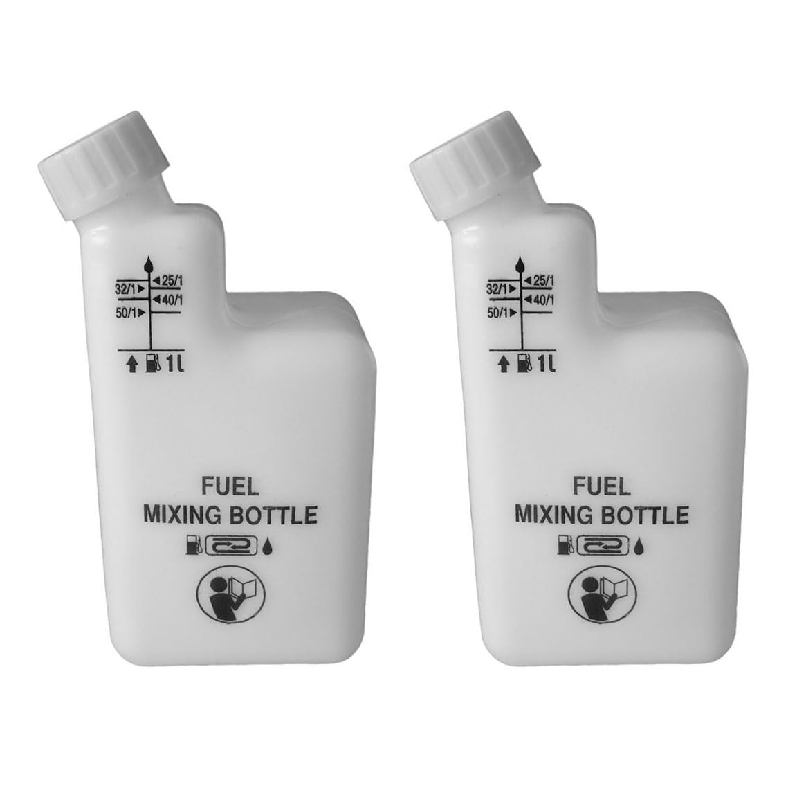 Redpart Fuel Petrol Mixing Bottles 2-Stroke Oil compatible with Strimmer Chainsaws - Pack of 2 Bottles