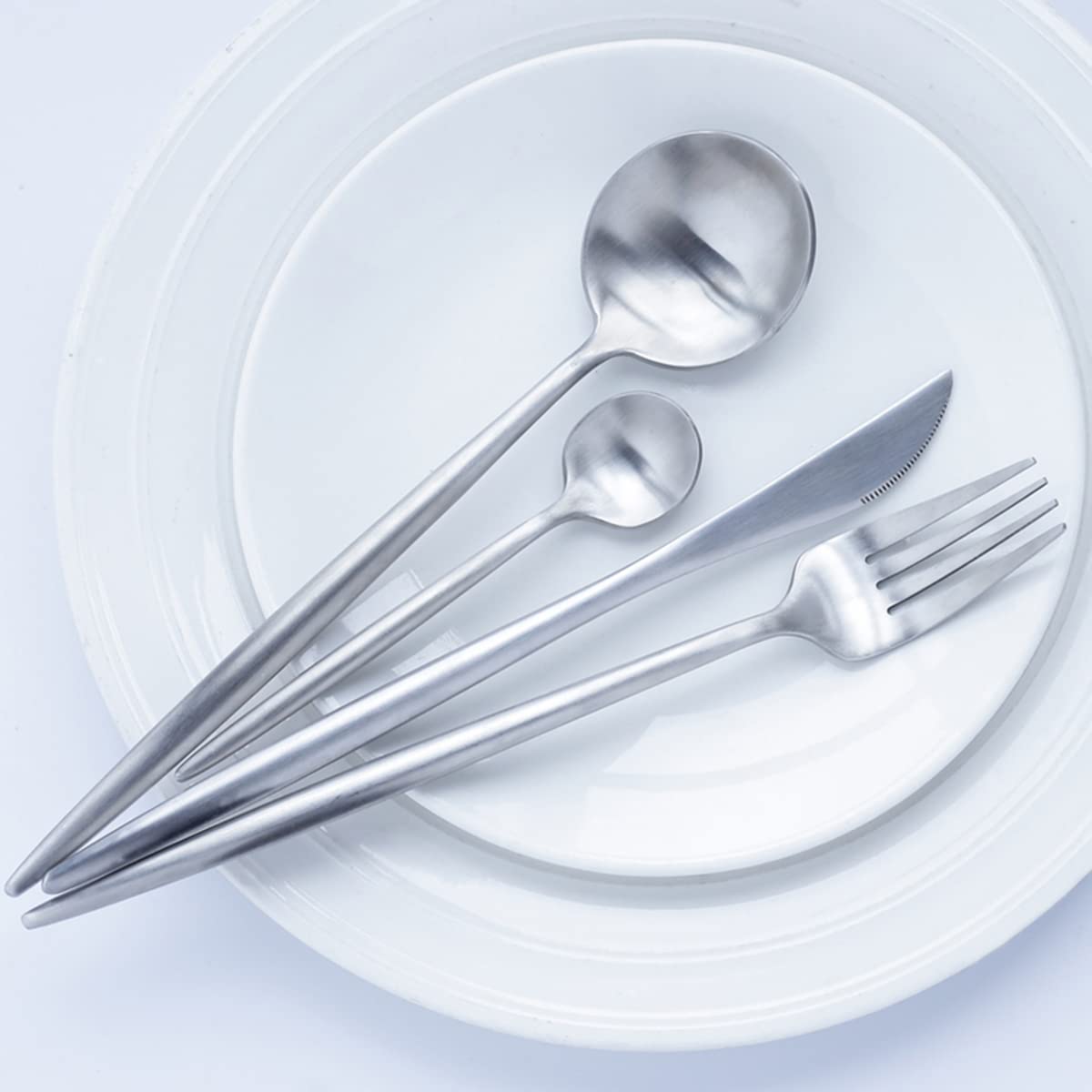 Besteck für 12 Personen, ESSONIO 48-teiliges Messer-Gabel-Löffel-Set, Elegantes Life-Geschirr-Set,luxuriöses Besteck，Spülmaschinenfestes Besteck.