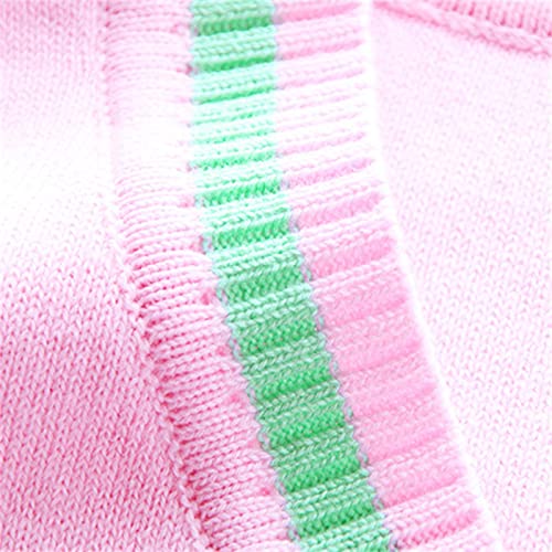 Girls Sleeveless Sweater Vest Knitted Soft Cotton V-Neck Pullover Blouse Bunny Rabbit Waistcoat Fashion2