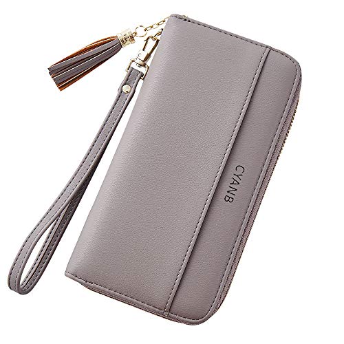 Women Wallets Tassel Bifold Ladies Cluth Wristlet Wrist strap Long Purse