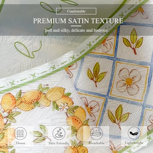 Skinny Silk Scarf Women Narrow Long Neckerchief Fresh Floral Leaf Print Satin Headband Headdress Hair Scarf Ribbon4