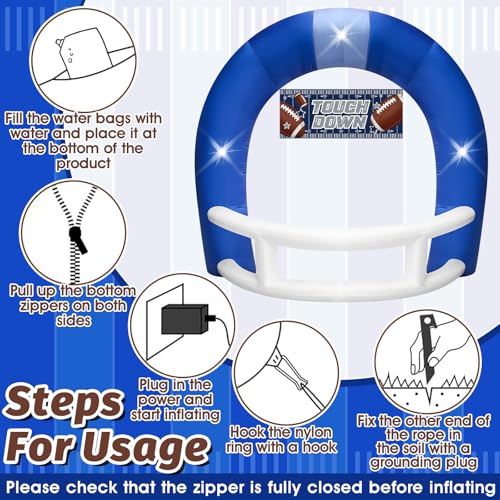Eyourlife 8FT Blue White Inflatable Football Helmet Arch with LED Lights by Eyourlife - Used condition - Image 7