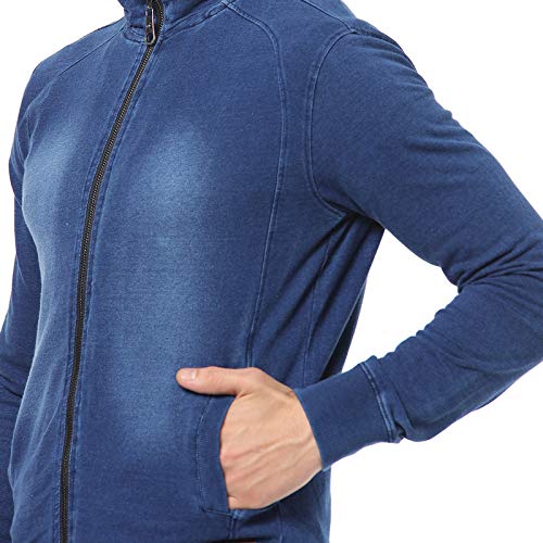 Image of CAHOOT Men Blue Zip Casual Jacket