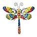 Collections Etc Colorful Metal Mexican Talavera-Style Insect Garden Wall Art for Indoor and Outdoor Decoration, Dragonfly