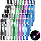 50 Pcs Pen Light for Nurses LED Penlight with Pupil Gauge Reusable Nurse Accessories for Daily Use Doctors Nursing School Students Gifts, 5 Colors