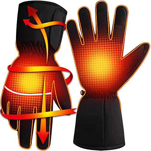 Rabbitroom Men Heated Gloves,Electric Waterproof Touchscreen Hand Warmers Thermal Heating Gloves, Unisex Winter Must Have for Hunting Skiing Hiking Cycling Working Cold Weather Outdoor Sports