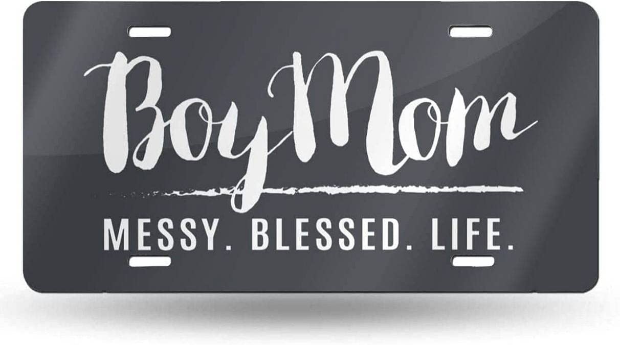 Amazon.com: Boy Mom Messy Blessed Life License Plate Cover Novelty
