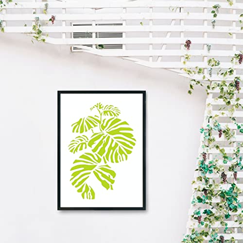 Rolin Roly 9PCS Tropical Leaf Stencils Areca Palm Leaf Stencil Monstera Tree Leaves Templates Fern Botanical Template for Painting Canvas Fabric Paper Wood Wall Decor - Image 3