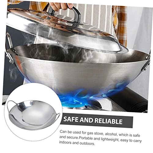 Wok de acero inoxidable con doble mango 2 piezas miniatura 4