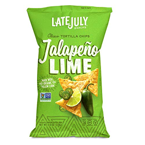 LATE JULY Snacks Clásico Jalapeño Lime Tortilla Chips, 5.5 oz. Bag