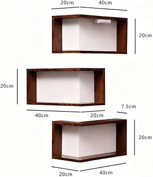 Smart Corner Shelves That Light up Your Space, Smart Corner Shelf with Light, Wooden Corner Wall Shelf-Turn Empty Corners into a Modern Design Statement (1, Walnut Wood)