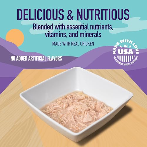 Image of A Strong Heart Canned Wet Cat Food, Chicken Shreds with Organ Meat in Sauce -3 oz Cans (Pack of 24), Made in The USA with Real Chicken