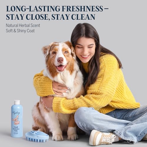 Image of FLYDOG Dog Shampoo Itchy Skin Relief - Honeysuckle Anti Itch Dog Shampoo Sensitive Skin, Hypoallergenic All Natural Shampoo for Flaking & Odors, Reduces Sheddin (400ml)