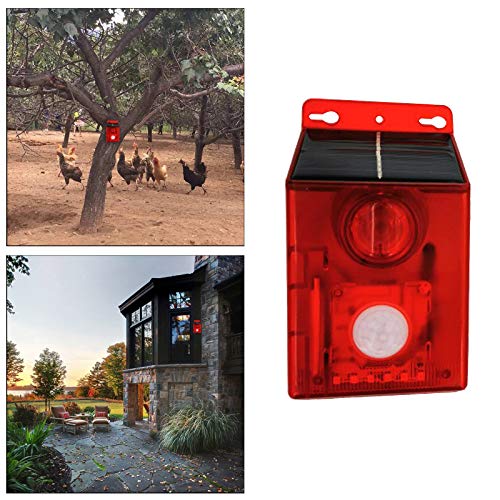 #N/a Strobe Luz de Alarme com Detector de Movimento Solar, 125db Alto Lâmpada de Som da Sirene de Se