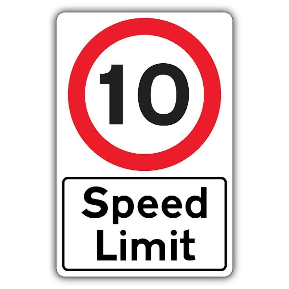 V Safety Speed Limit - Speed Limit 10 MPH Safety Sign - 400 x 600 mm - RA2 Reflective 3mm Aluminium Composite