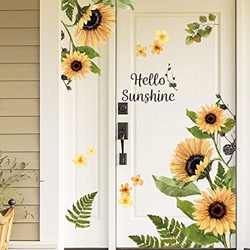 NOA Sunflower Wall Stickers 3D Yellow Flower Wall Decals, Peel and Stick Removable Wall Art Decor, DIY Mural Wall Art Decor for Kids Room Nursery Classroom Living Room Bedroom Home Decoration