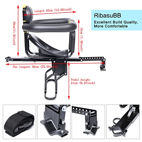 RibasuBB Kids Bike Seat, Front Mount Baby Bike Seat for Adult Bike, Universal Toddler Bike Seat, Kids Front Bike Seat Safety Carrier for Adult Bike Attachment,Mountain Bike,Electric Bikes,Bicycles - Thumbnail 5
