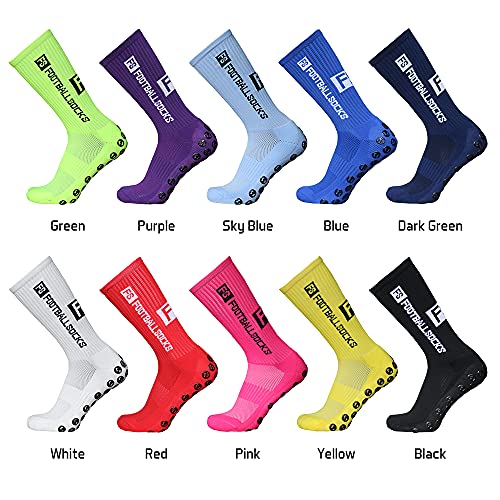 Lixada Fußballsocken Erwachsene Herren Stutzen Stutzenstrumpf,Unisex Outdoor-Sport-Laufsocken Kompressionsstretch-Socken Sportliche Fußball-Fußball-Socken Anti-Rutsch-Socken mit Griffen,1 Paar（39-46）