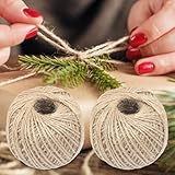 Vintage Jute Hemp Rope Roll 100M DIY Crafts Gift Wrapping Jute Gardening Wedding Party Decoration,S(8 * 8 * 5.5cm)