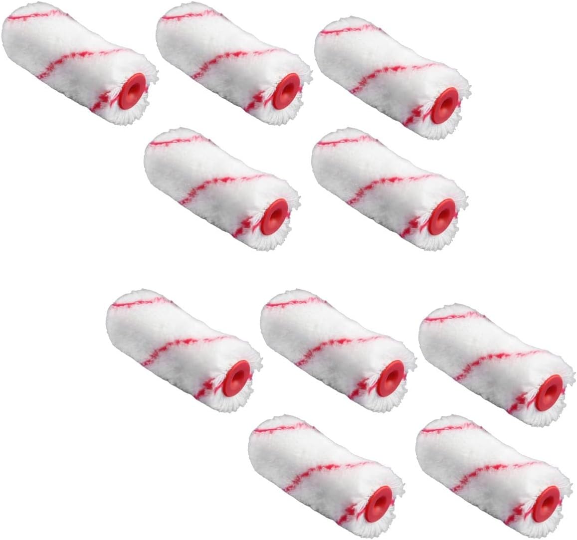 Paint Rollers， 10 Piece 4/5/6 Inch Paint Roller Covers, Nap Roller Cover Smooth Paint Rollers for Walls Ceilings House Painting Supplies(4-inch)