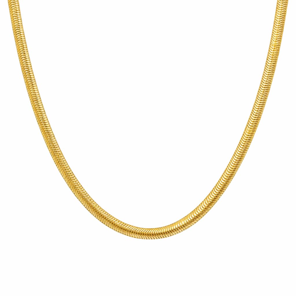 Gold Plated Snake Chain for Men & Boys – Stainless Steel Gold Tone Necklace | Smooth Flat Design | Durable Daily Use Jewelry-image-35