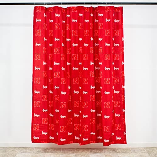 Image of College Covers Everything Comfy Nebraska Cornhuskers Bright and Colorful Shower Curtain Cover 70 inch x 72 inch