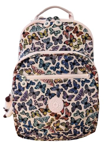 Kipling Mochila feminina Seoul PRT, Dia da Borboleta, 12.75''L x 17.25''H x 8''D, Kipling Mochila feminina Seoul Prt