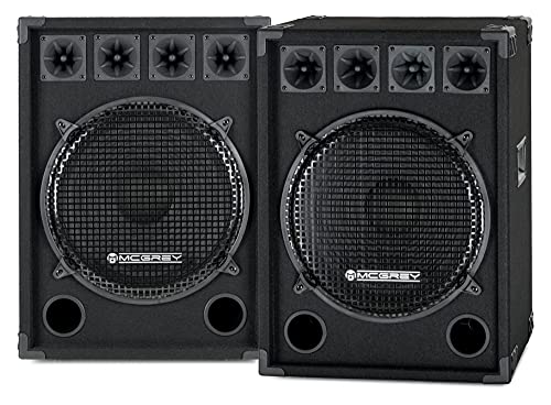 McGrey Paar DJ-1522 DJ PA Lautsprecher Box 38cm (15“) Subwoofer 1600W (Passiv, 2-Wege System, Holzgehäuse)