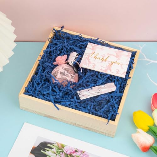 Image of Caleihd Crinkle Cut Paper Shred Filler Gift Cushion Streamer Navy Blue