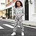 Voxikodex Size 7 8 Years Girls Clothes 2 Piece Hoodie Sweatshirt & Grey Camo Work Pants Fashion Kids Girls Fall Winter Outfits Set(7-8Y)
