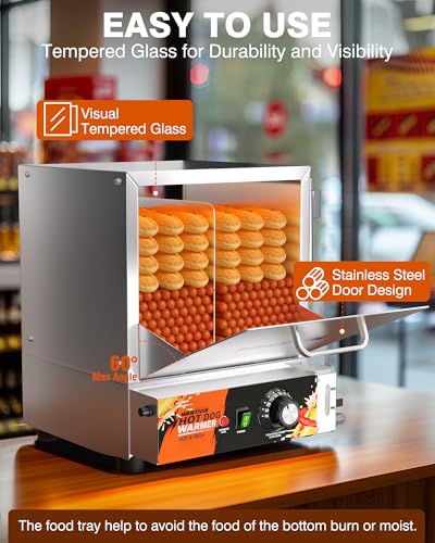 Image of WantJoin Hot Dog Steamer Machine Hotdog Machine with Bun Warmer