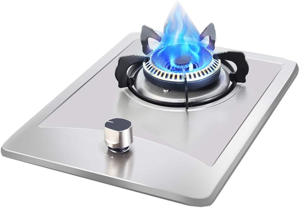 Stainless Steel Cooktop Gas Cooktop,4.2Kw,With Flameout Protection,For Home Kitchen Benchtop/Embedded Single Cooker (B Natural gas) (A LP gas)