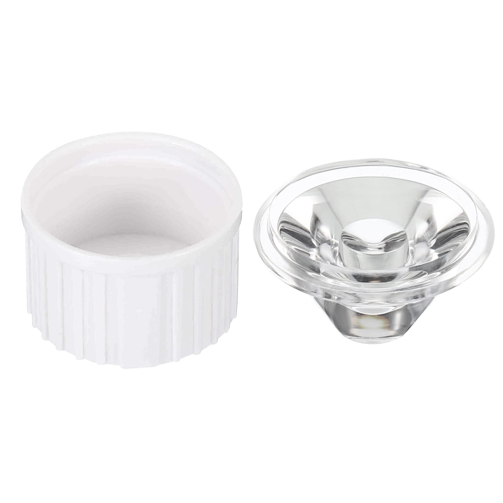 PATIKIL 20mm LED Lens 30 Degree with Plastic Holder, 20 Set Acrylic Optical Lenses for 1W 3W High Power LED Light, White/Transparent