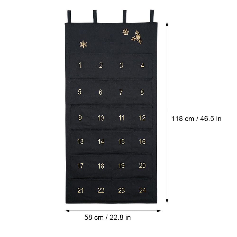 Adventskalender zum Befüllen aus Stoff 58 * 118cm Einfach zu bedienen dick und stabil Adventskalender Wandteppich Kann an Wänden Türen Leitern Fenstern oder Weihnachtsbäumen aufgehängt Werden