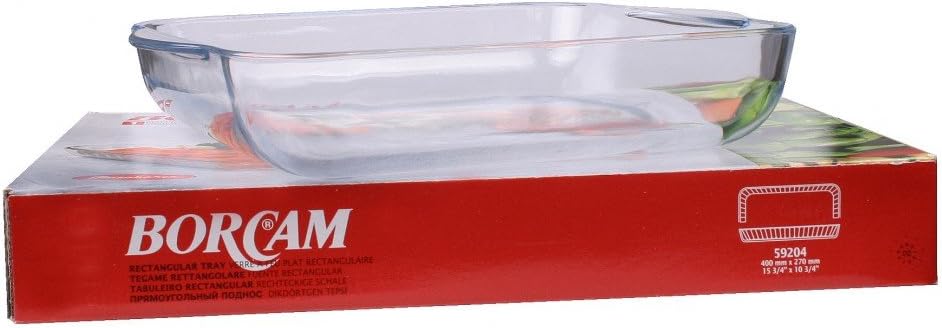 Borcam 1690037 Care Baking Dishes Set of 2 Clear Glass 31.5 x 28 x 6 cm