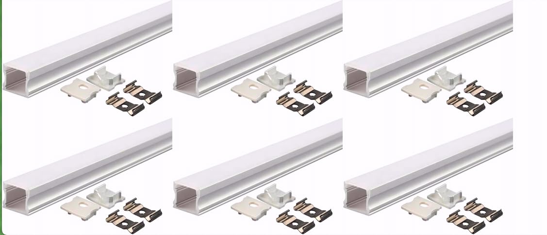 IMPRESSION LIGHTS 1 Meter Long Aluminium Profile Gery Body Without Led Illuminate Your Space with LED Profile Light Channels and Strips for Ceiling Corners and More (Surface Profile 10mm, Pack of 6)