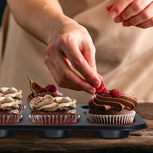 Gejoy 6 Packs Cupcake Pan Muffin Baking Pan Non Stick Bakeware Muffin Pan Cupcake Tray 12 Cup Muffin Tin Dishwasher Safe For Making Muffin Cakes, Tart #TOP5
