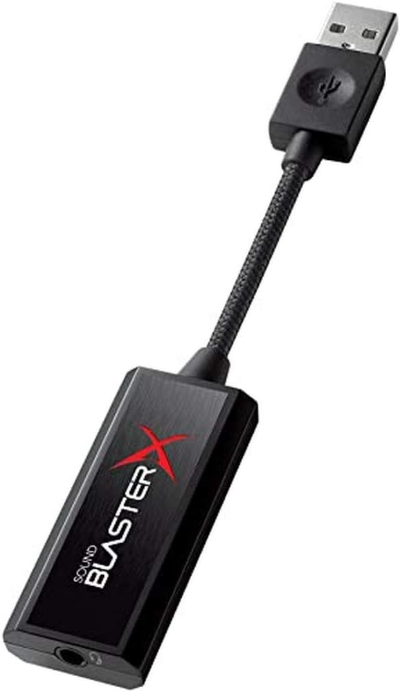 Sound BlasterX G1 7.1 24-Bit/96 KHz HD Portable Gaming USB DAC Sound Card with Headphone Amplifier - Black