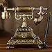 XICHEN Resin Imitation Copper Vintage Style Rotary Retro Old Fashioned Rotary Dial Home and Office Telephone