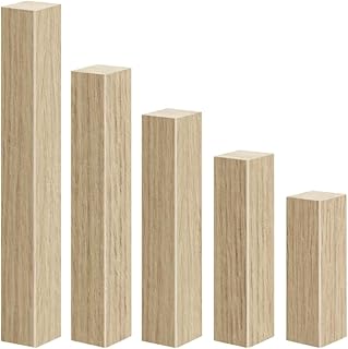 REESE | Universal Sockelleisten | Ecken Eckblöcke Ecktürme für alle Fussleisten | Economy ohne Fase | 65 mm, 5 Stück | MDF Holz-Optik Eiche