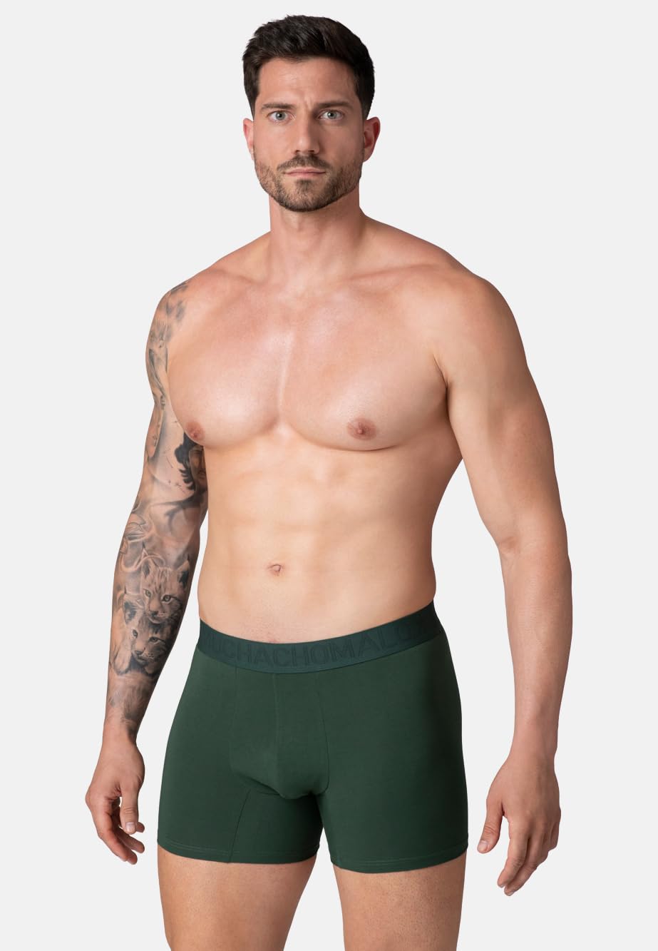 Muchachomalo Calzoncillos para Hombre, Ropa Interior Lisa de Algodón para Hombre, Pack de 2 Unidades, Bóxers Lisos de Corte Clásico con Cintura Elástica