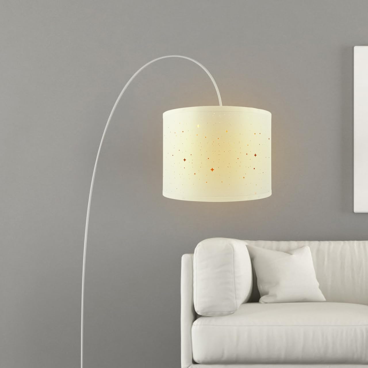 BESTOYARD 13 Inch Fabric Drum Lampshade for Table Floor Desk and Pendant Lamps Removable Light Shade with Iron Frame for Home Hotel Office Decor
