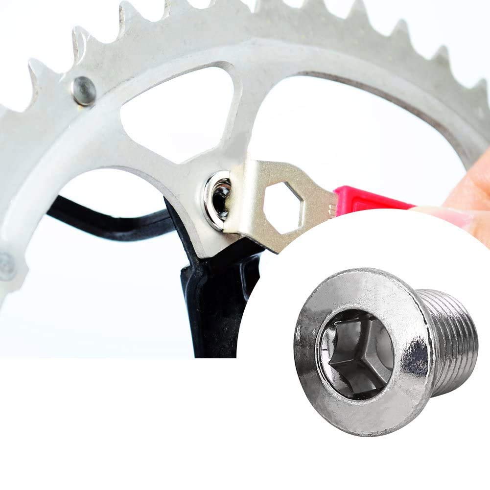 Pedalier VTT Boulons De Plateau Alliage Aluminium Double Boulons Et Écrous - Kit 5 Pièces + Outil Pour Vélo Route Montagne CNC