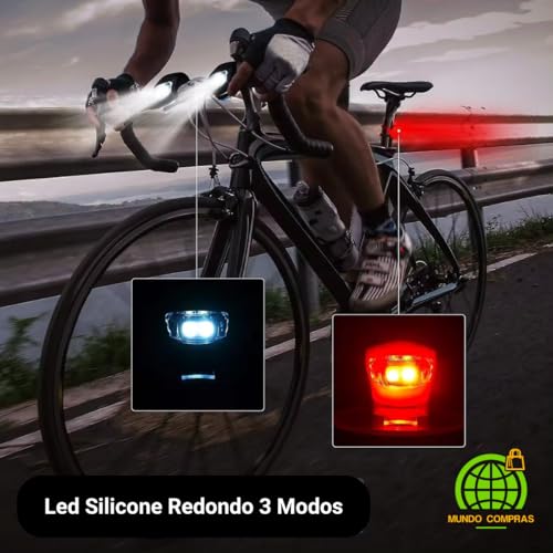 Par Sinalizador Bike Bicicleta Silicone Led Duplo Sapinho Dianteiro e Traseiro Mundo Compras